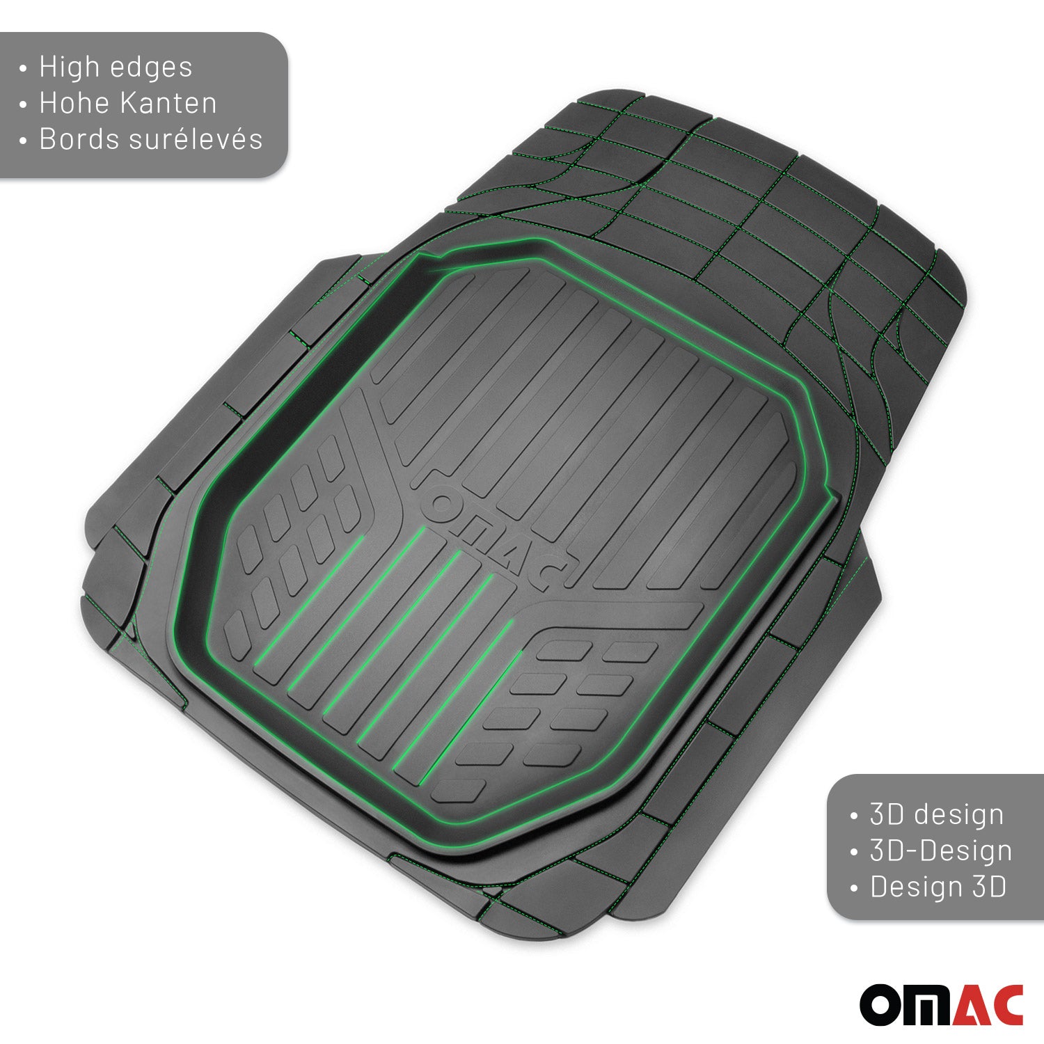 Fußmatten Gummimatten 3D Passform für Opel Astra Gummi Schwarz 4tlg