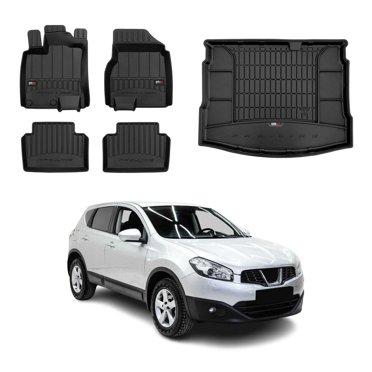 Fußmatten & Kofferraumwanne Set für Nissan Qashqai J10 Tekna Version 2006-2014
