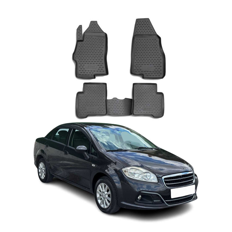 OMAC Gummimatten Fußmatten für Fiat Linea 2007-2021 Stufenheck TPE Schwarz 4x