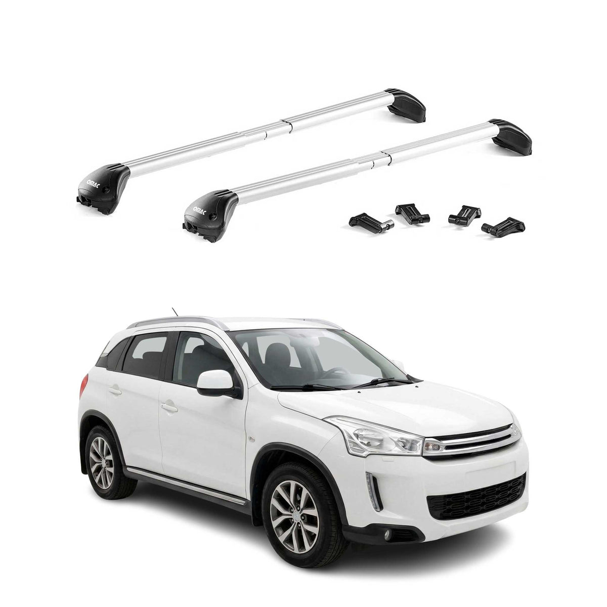 Dachträger Grundtäger für Citroen C4 Aircross 2012-17 100kg Alu Silber 2 tlg ABE