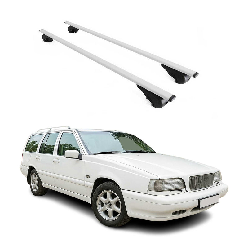 Dachträger Grundtäger für Volvo 850 Kombi 1992-1997 75kg Metall Silber 2 tlg