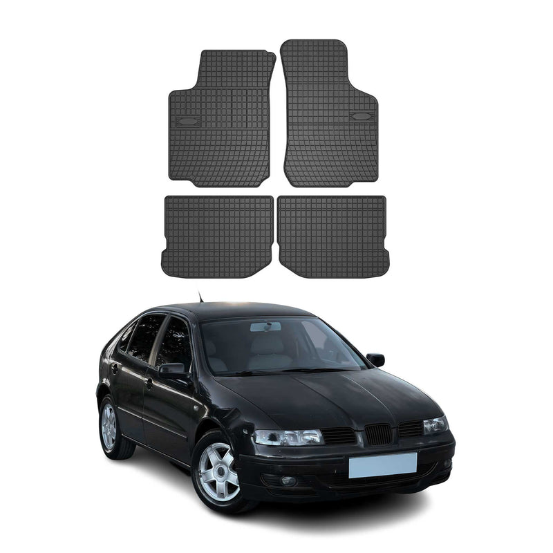 OMAC Gummi Fußmatten für Seat Leon 1999-2006 Automatten Gummi TPE Schwarz 4tlg