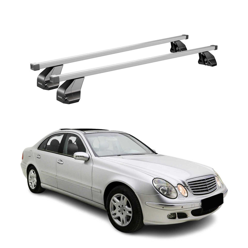 Menabo Dachträger für Mercedes E Klasse W211 Limo 2002-2009 75kg Stahl Silber 2x