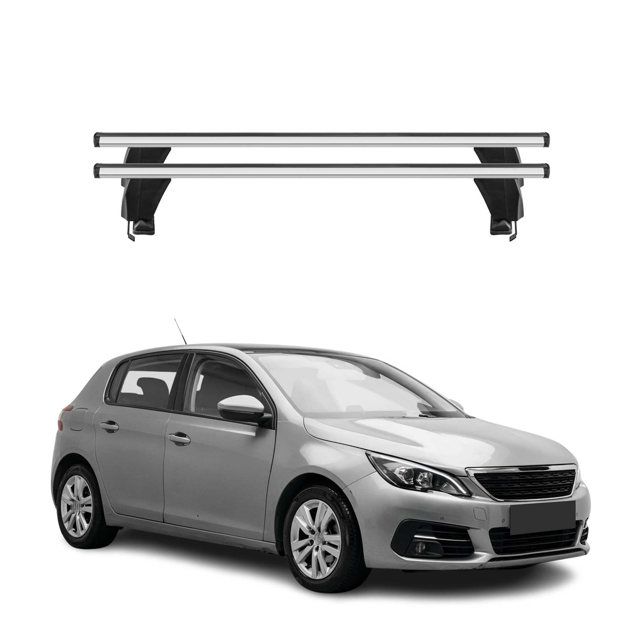 Menabo Dachträger Grundtäger für Peugeot 308 2013-2021 50kg Alu Silber 2 tlg