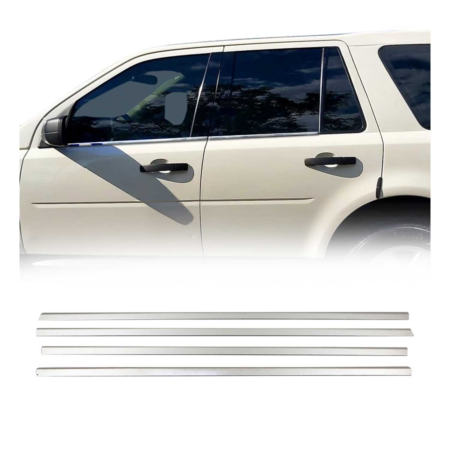 Fensterleisten Zierleisten für Land Rover Freelander 2007-2011 Edelstahl 4tlg