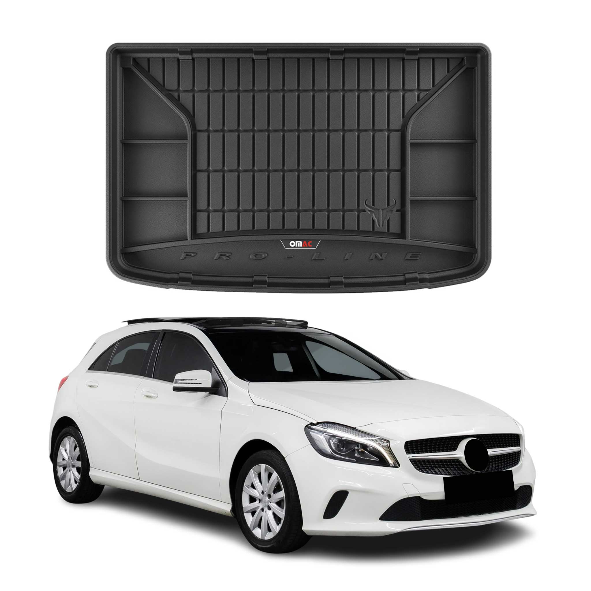 OMAC Gummi Kofferraumwanne für Mercedes A Klasse W176 2012-2018 TPE Schwarz