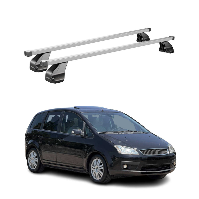 Menabo Dachträger Grundtäger für Ford C-Max 2007-2010 75kg Stahl Silber 2 tlg