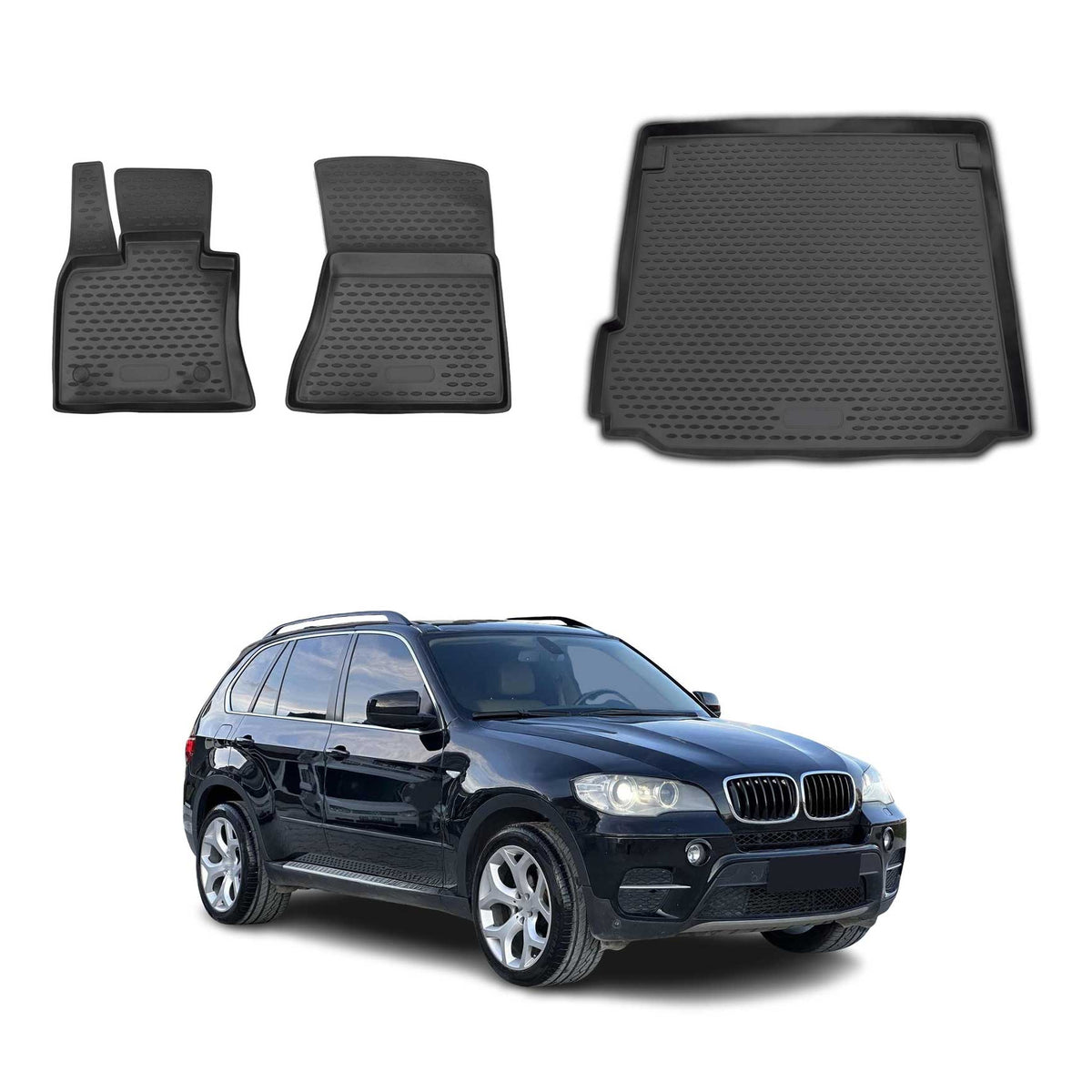 OMAC Fußmatten & Kofferraumwanne Set für BMW X5 II E70 2007-2013