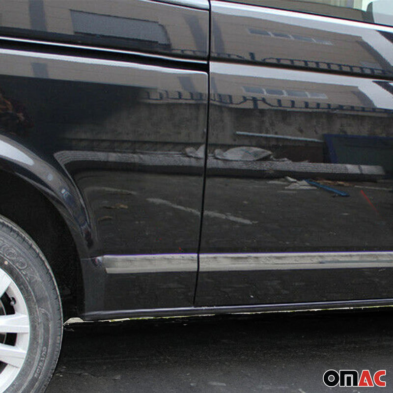 Seitentürleiste Türschutz für VW Multivan T5 2003-2015 L1 Edelstahl Dunkel 5x