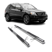 Edelstahl Trittbretter Schwellerrohre für Mercedes ML W164 Edelstahl Silber 2tlg