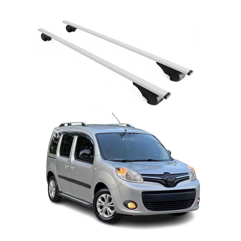 Dachträger Grundtäger für Renault Kangoo mk2 2007-2021 75kg Metall Silber 2 tlg