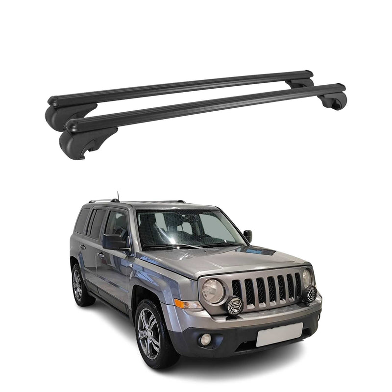 Dachträger für Jeep Patriot 2007-2016 Gepäckträger Grundträger Alu Schwarz 2x