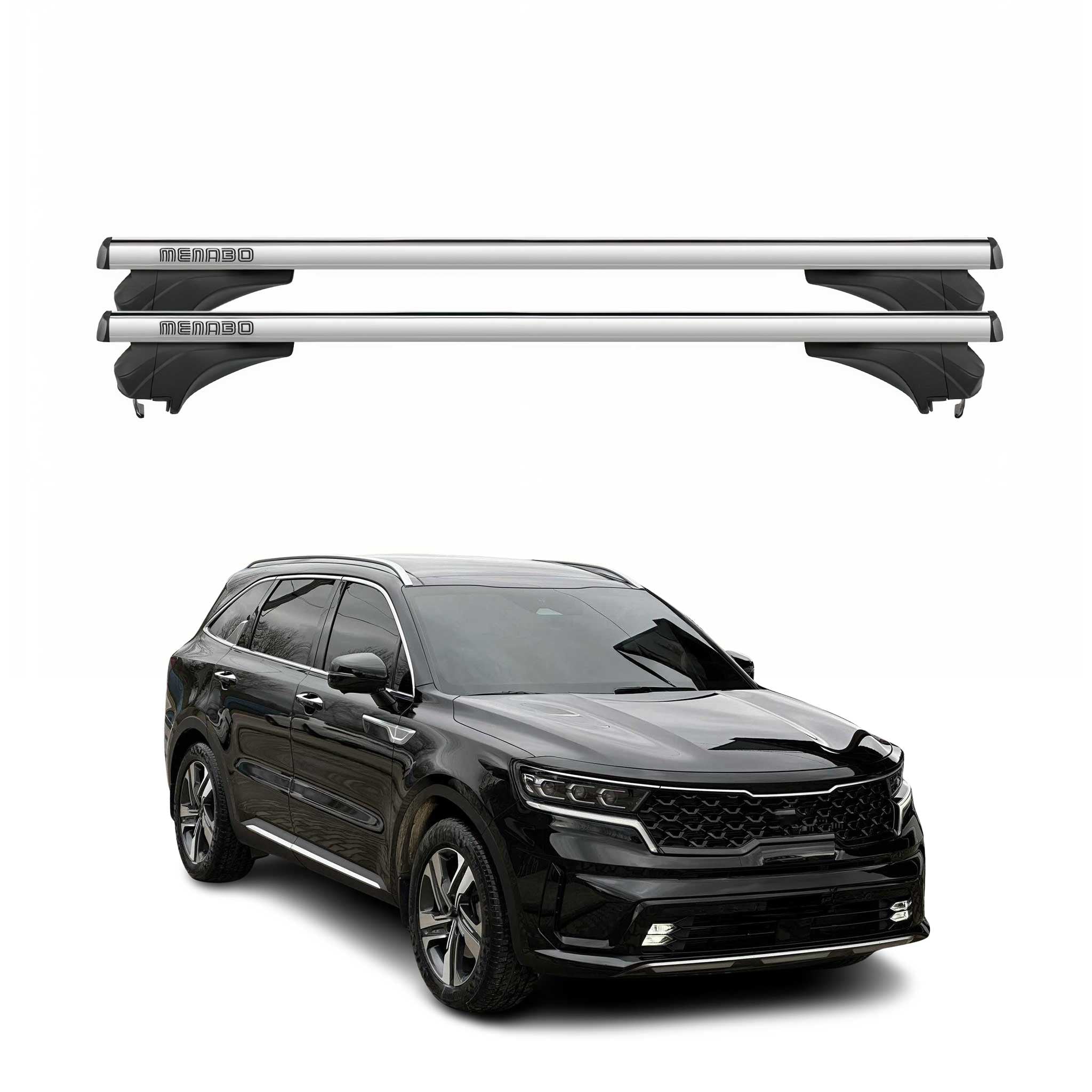Menabo Dachträger für KIA Sorento IV Hybrid / Plug-in 2020-2026 Alu Silber 2 tlg