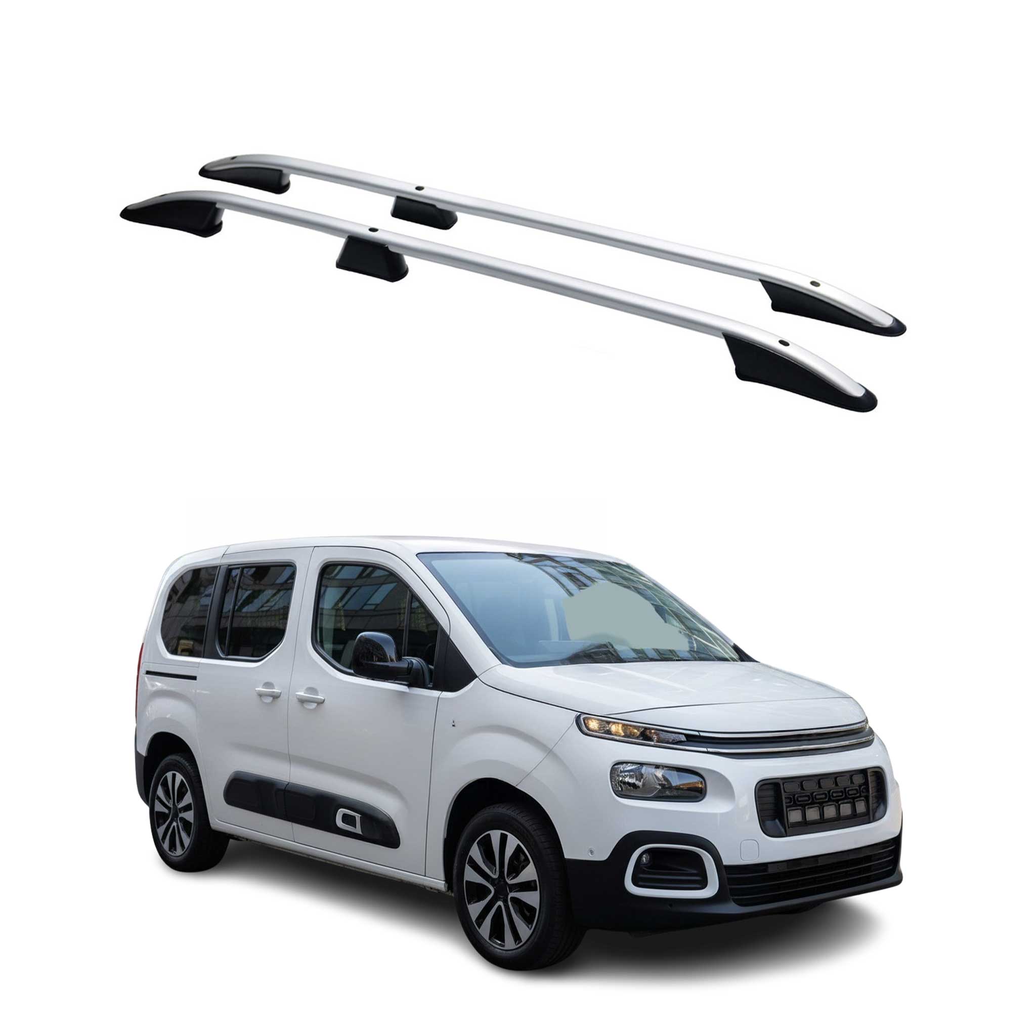 Dachreling Dachgepäckträger für Citroen Berlingo 2018-2026 Kurzer L1 Alu Silber