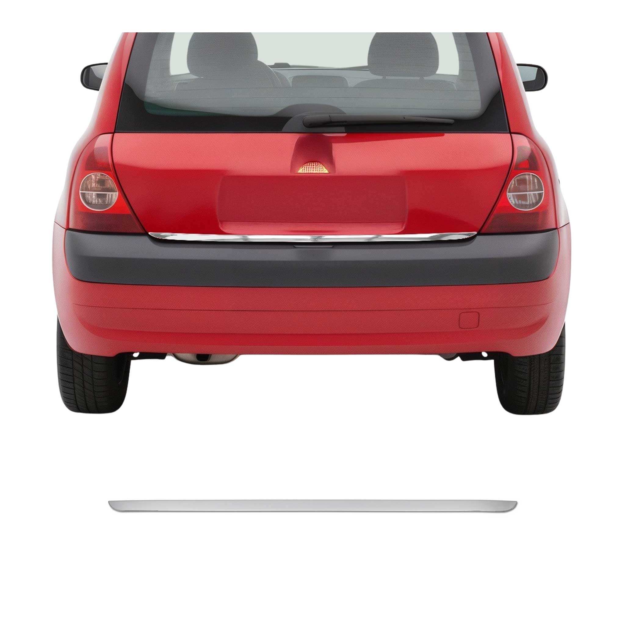 Kofferraumleiste Heckleiste für Renault Clio 2005-2013 Untere Chrom Edelstahl