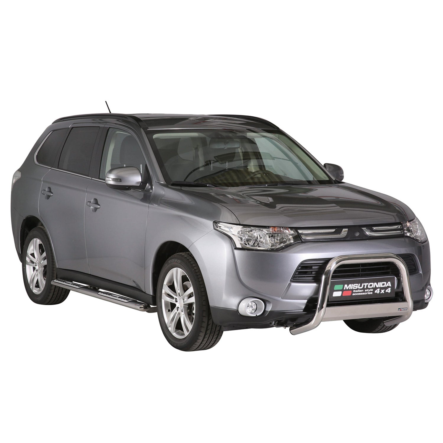 Edelstahl Seitenschweller Schwellerrohre für Mitsubishi Outlander 2013-2021 Grau