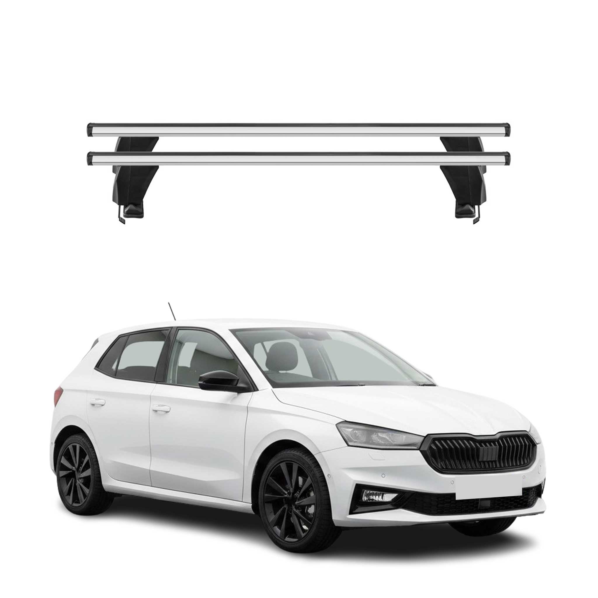 Menabo Dachträger Grundtäger für Skoda Fabia mk4 2022-2026 Aluminium Silber 2tlg