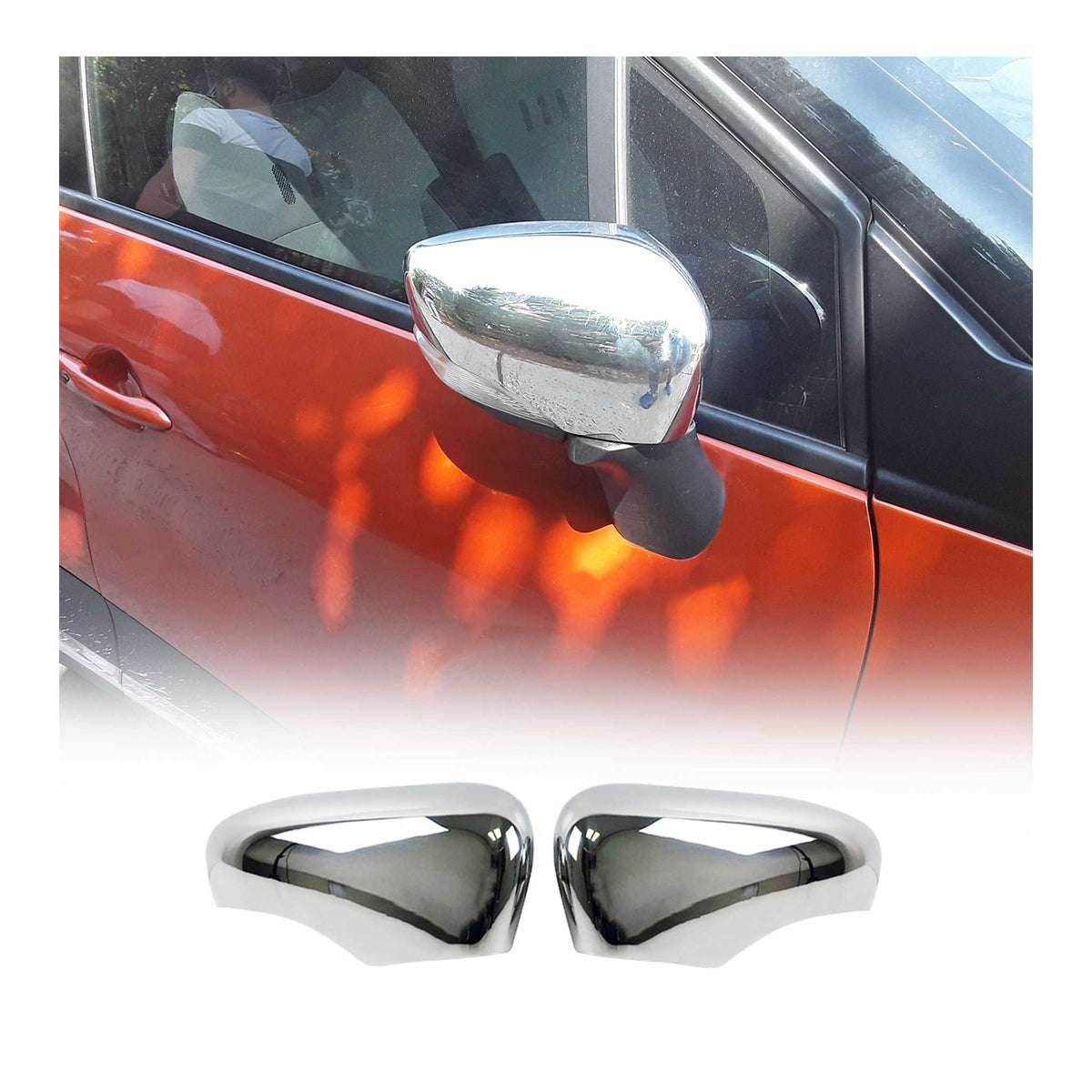 Spiegelkappen Spiegelabdeckung für Renault Captur 2019-2026 Chrom ABS Silber