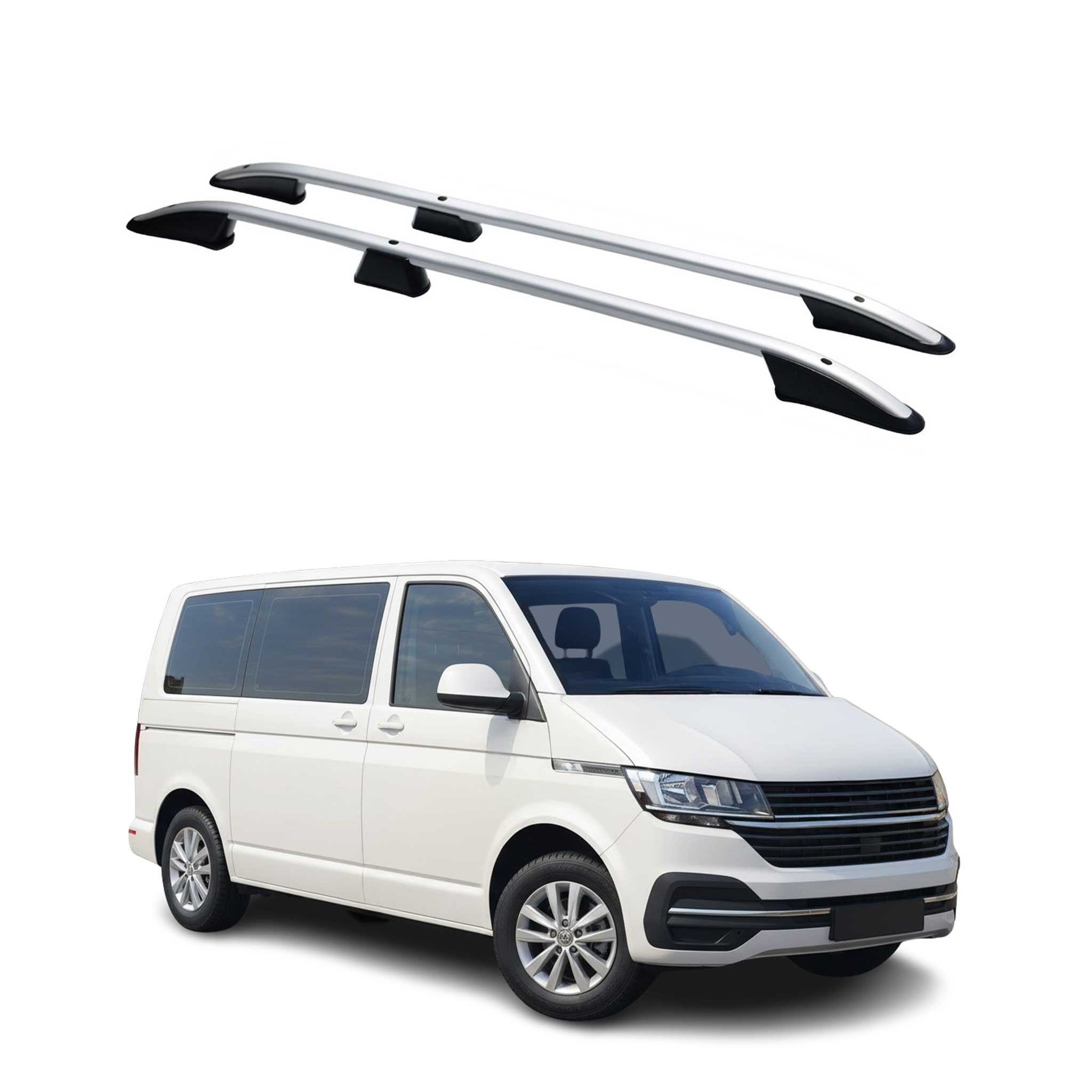 Dachreling Relingträger für VW Transporter T7 2023-2026 L1 kurzer Silber Alu 2x