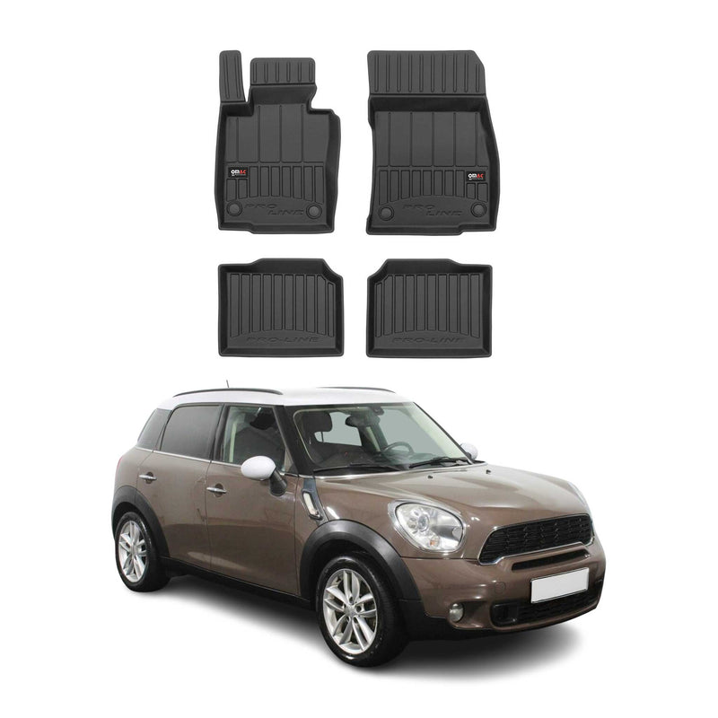 OMAC Gummi Fußmatten für Mini Countryman R60 2010-2016 Premium Gummi Schwarz 4x