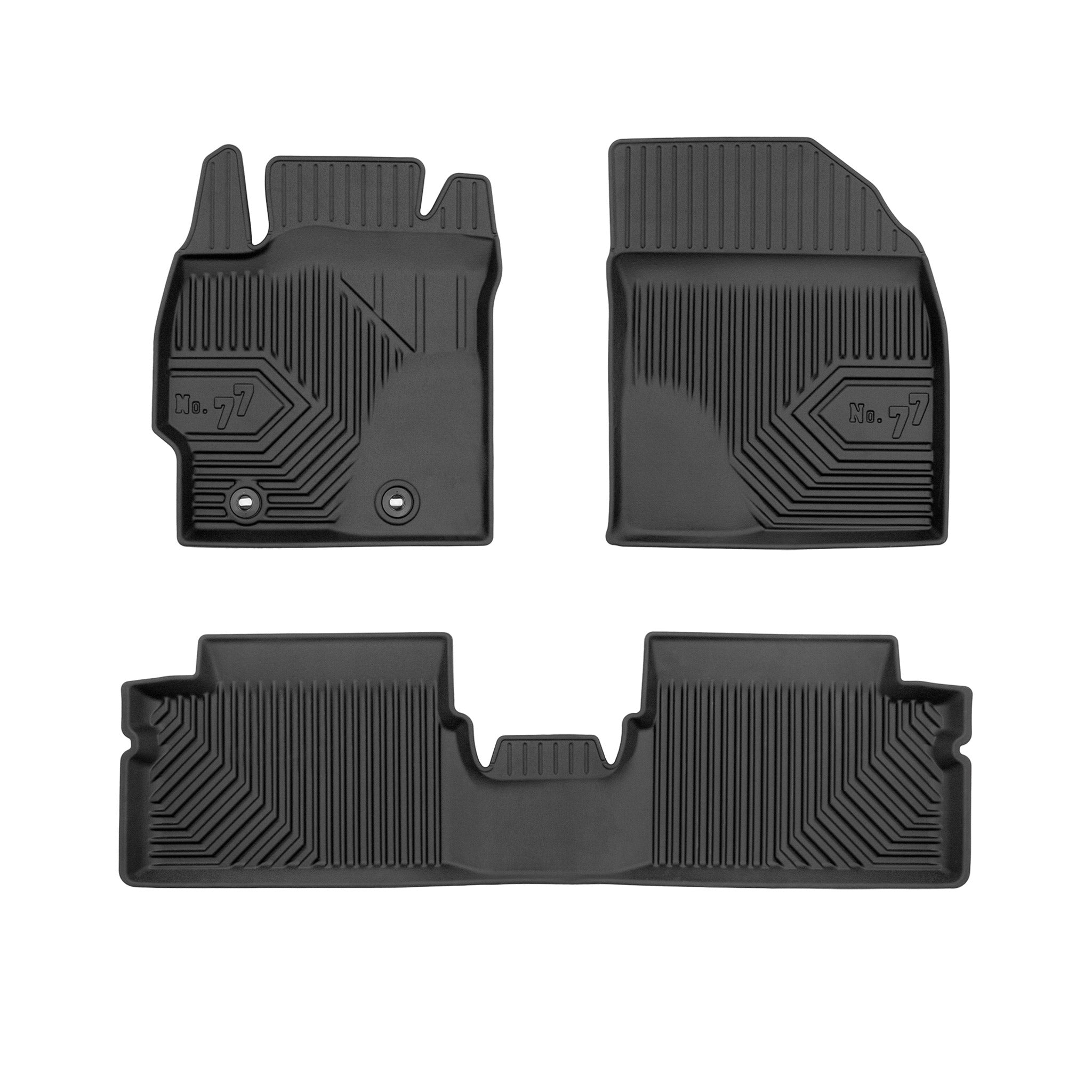 Fußmatten Gummimatten No.77 für Toyota Corolla 2007-2013 TPE Schwarz 3 tlg
