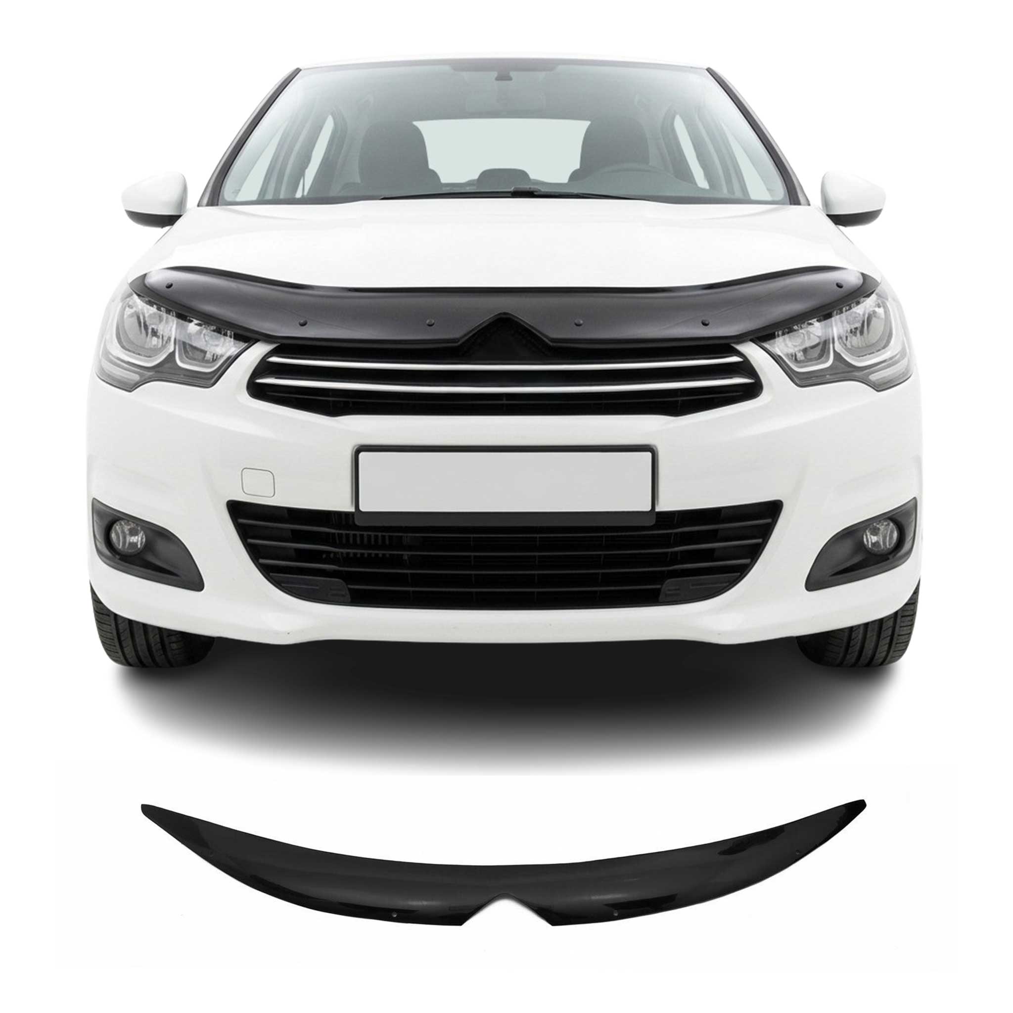 Motorhaube Deflektor Insekten Steinschlagschutz für Citroen C4 2010-2018 Dunkel