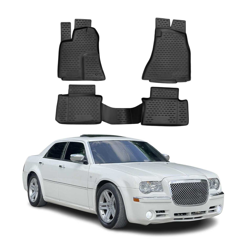 OMAC Gummimatten Fußmatten für Chrysler 300C 2004-2012 TPE Automatten Schwarz 4x