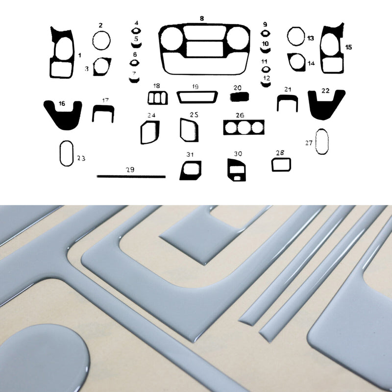 Innenraum Dekor Cockpit für Opel Movano 2010-2024 Aluminium Optik 31tlg