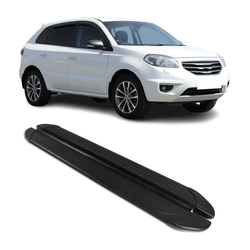 Trittbretter Seitenschweller für Renault Koleos 2006-2018 Aluminium Schwarz 2tlg