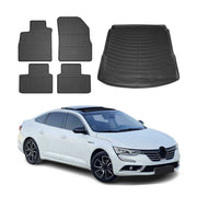 Fußmatten & Kofferraumwanne Set für Renault Talisman 2015-2022 Gummi Schwarz 5x
