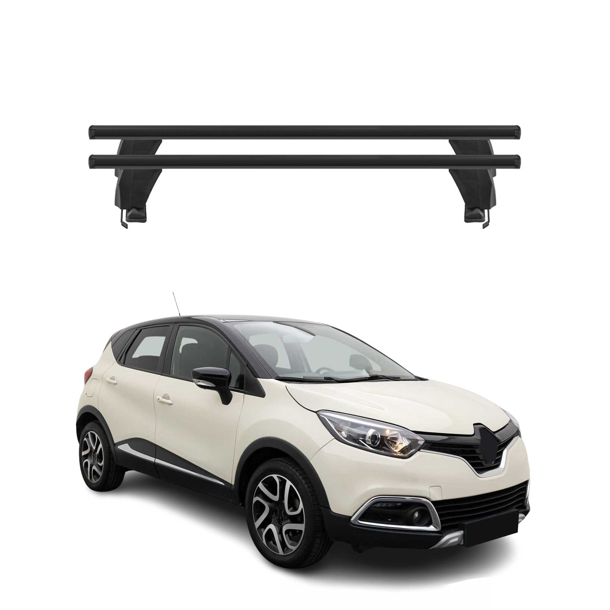 Menabo Dachträger für Renault Captur mk1 2013-2017 Pre-FL 50kg Alu Schwarz 2x