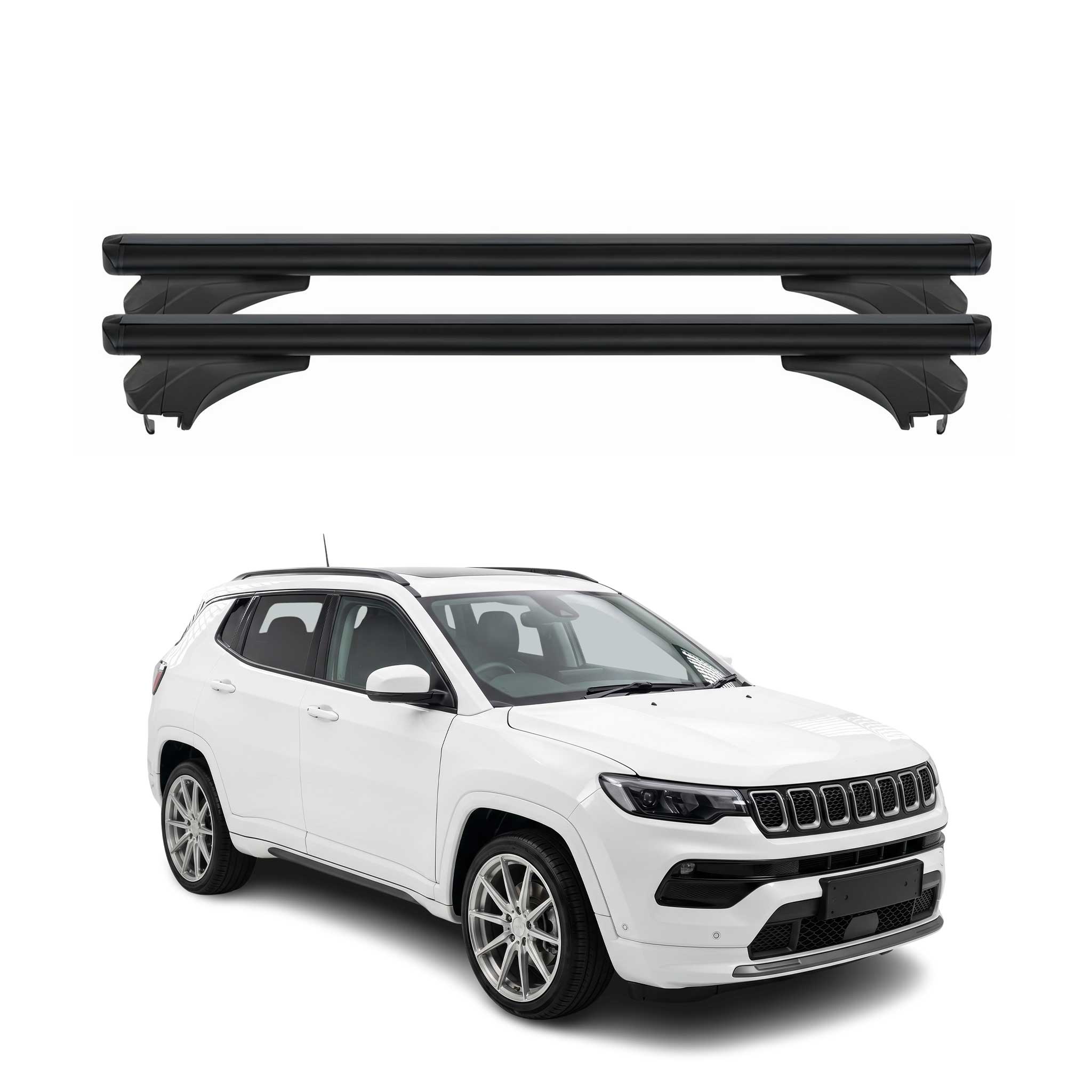 Menabo Dachträger Grundtäger für Jeep Compass III 2025-2026 Aluminium Schwarz 2x