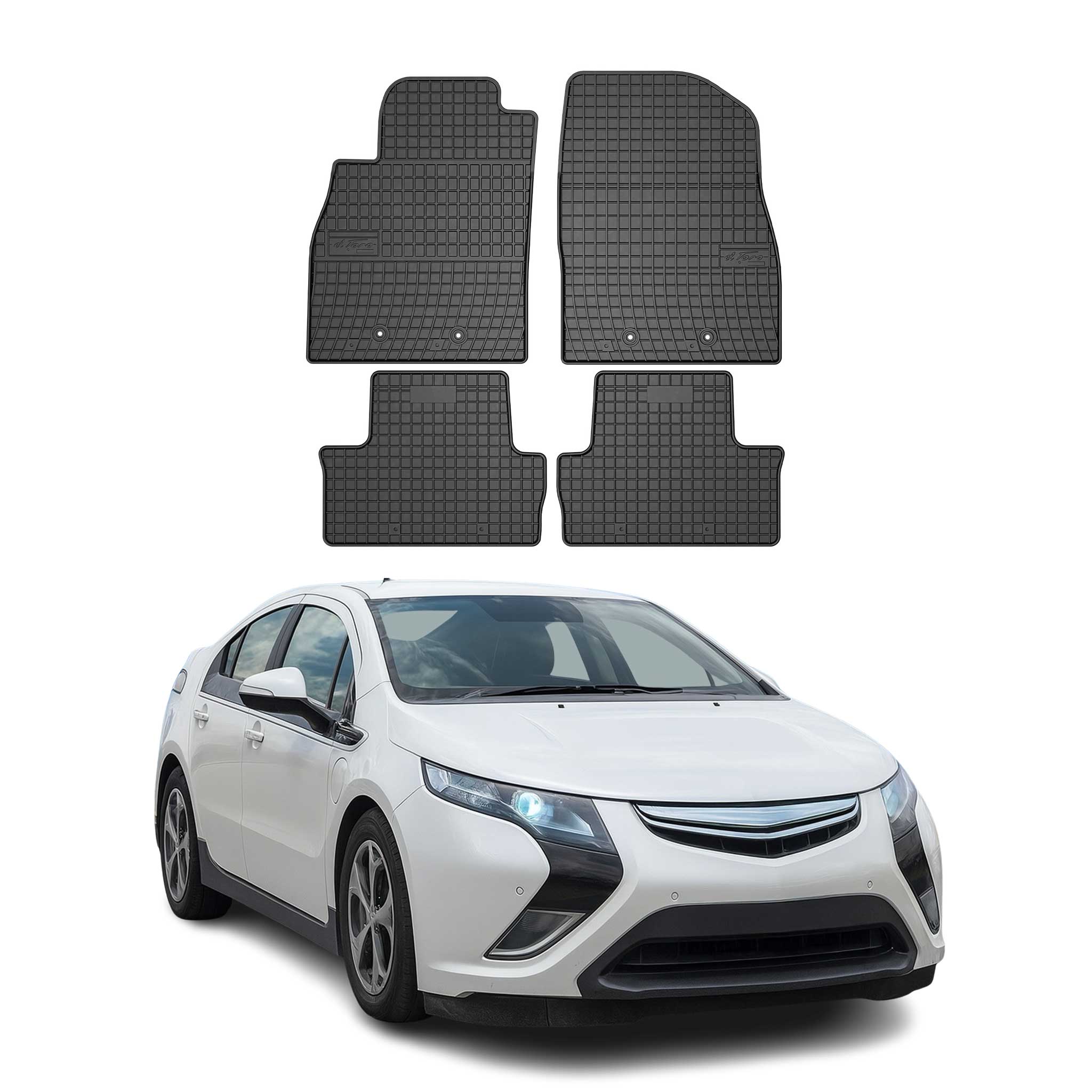 OMAC Gummi Fußmatten für Opel Ampera 2012-2014 Automatten Gummi Schwarz 4tlg