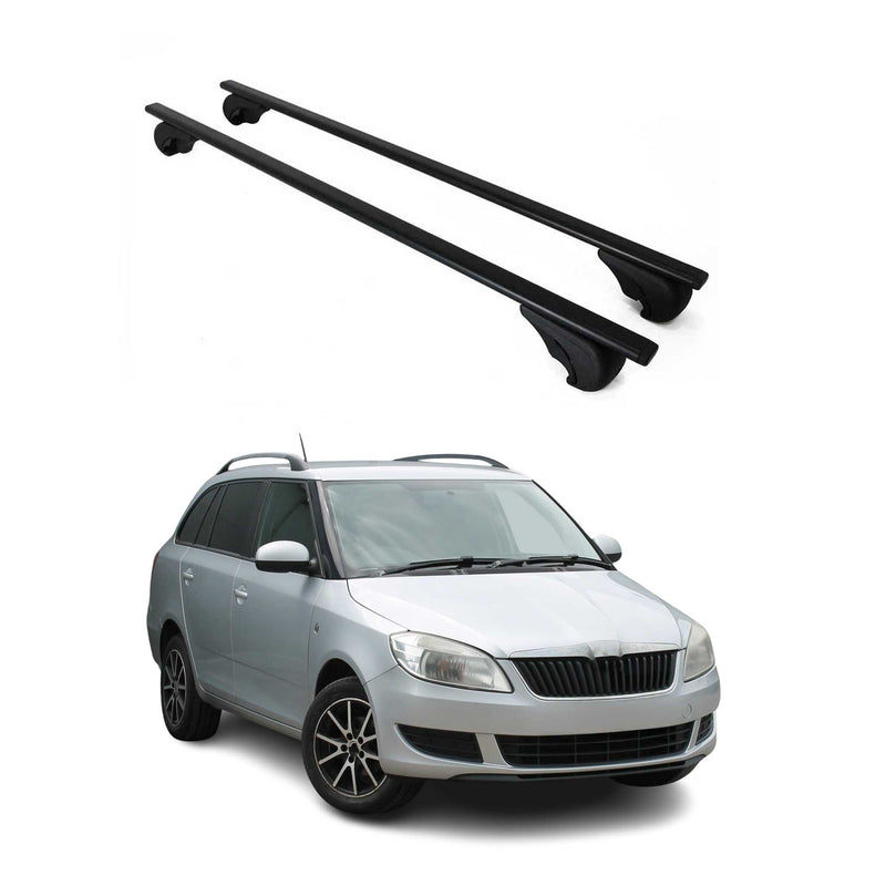 Dachträger Grundtäger für Skoda Fabia mk2 Kombi 2007-2014 75kg Metall Schwarz 2x