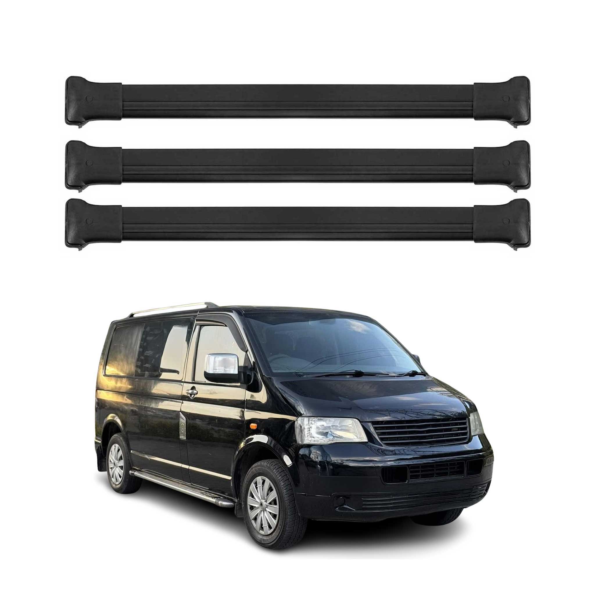 Dachträger für VW T5 T6 Transporter Multivan Caravelle 2003-2024 75kg Schwarz 3x