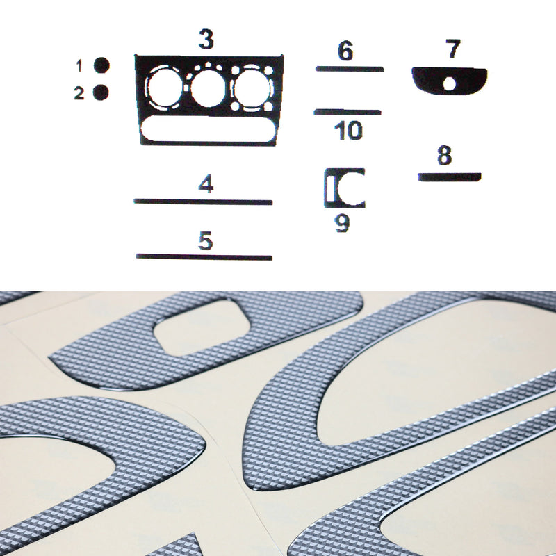 Innenraum Dekor Cockpit für Opel Tigra 1994-2000 Carbon Optik 10tlg