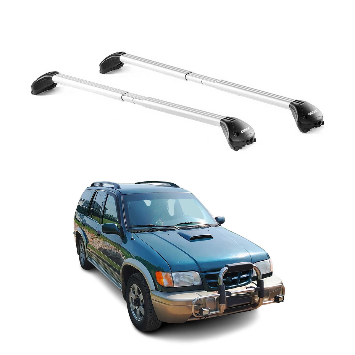 Dachträger Grundtäger für Kia Sportage JA 1993-2004 100kg Alu Silber 2 tlg ABE