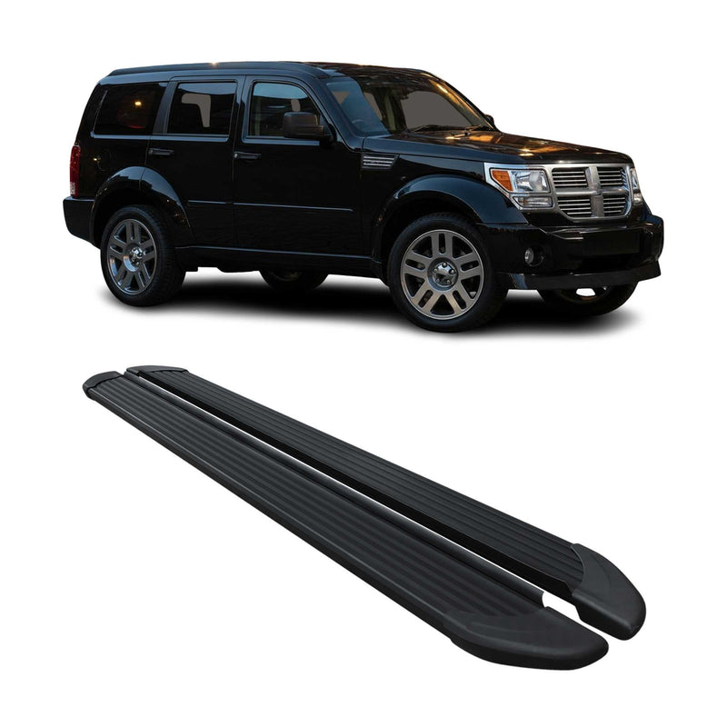 Seitenschweller Trittbretter Schweller für Dodge Nitro 2006-2012 Alu Schwarz