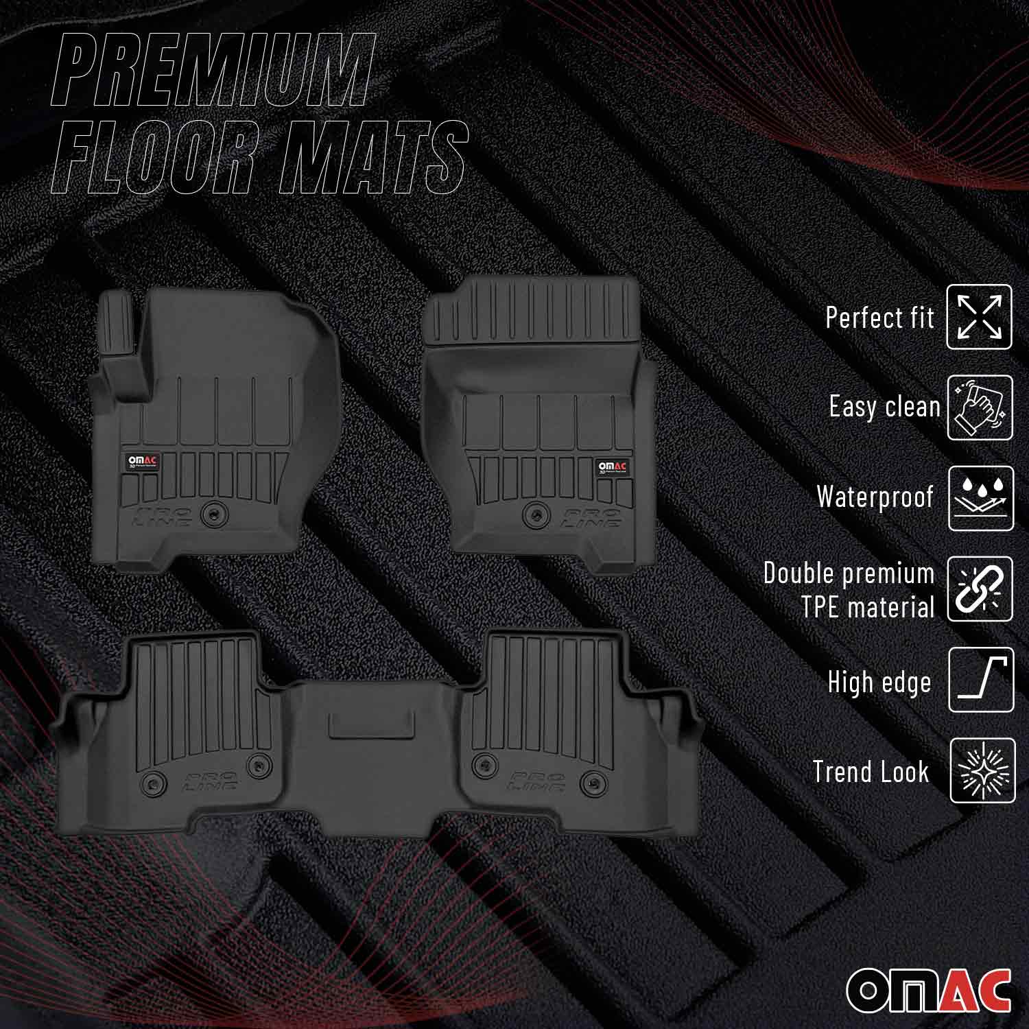 OMAC Gummi Fußmatten für Range Rover Evoque 2011-2019 Premium Gummi Schwarz 4tlg