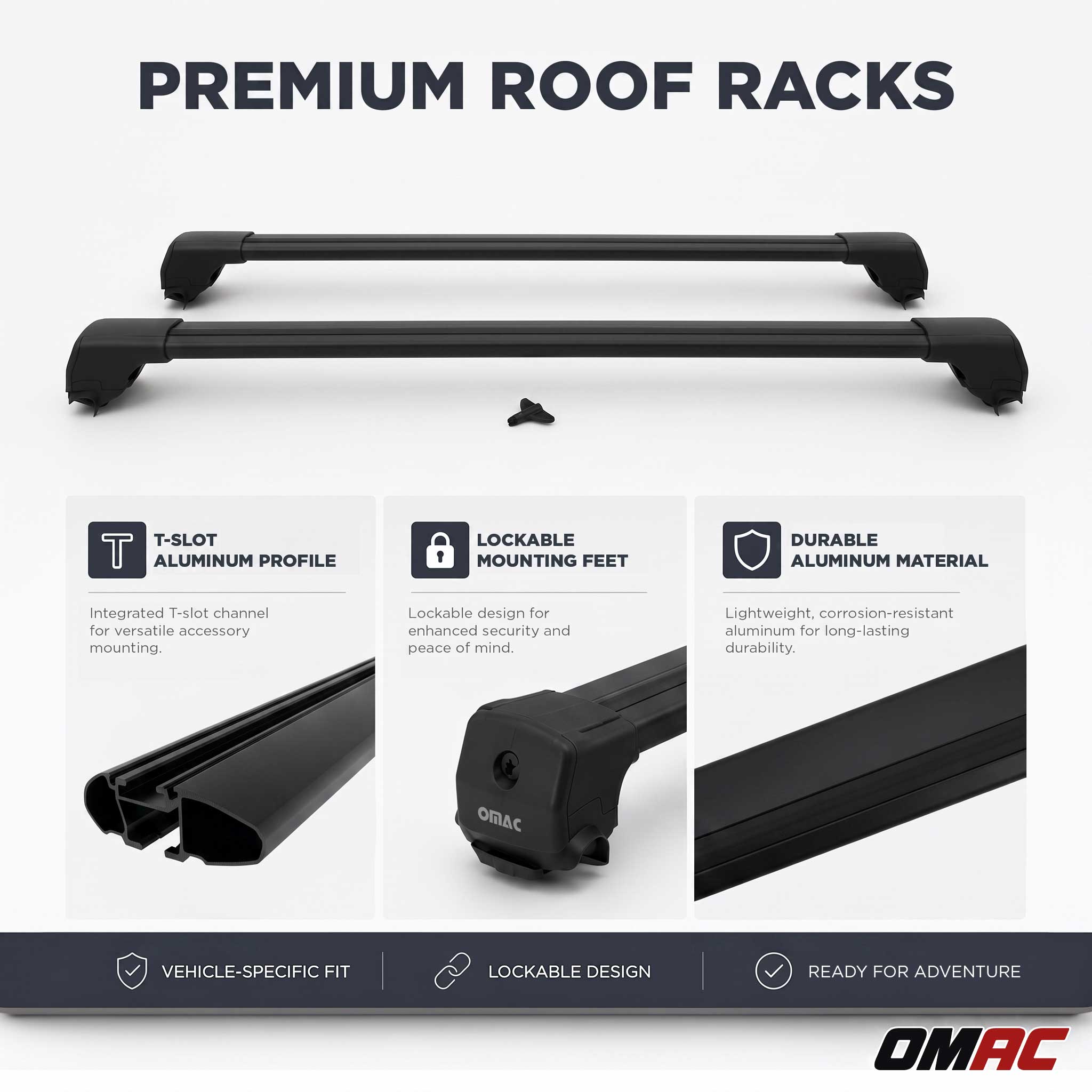 Dachträger Grundträger für Audi A6 C7 Allroad 2012-2018 Aluminium Schwarz 2tlg