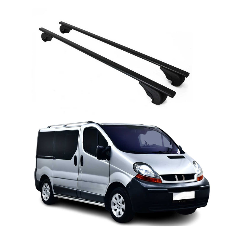 Dachträger Grundtäger für Renault Trafic mk2 2001-2014 75kg Metall Schwarz 2 tlg