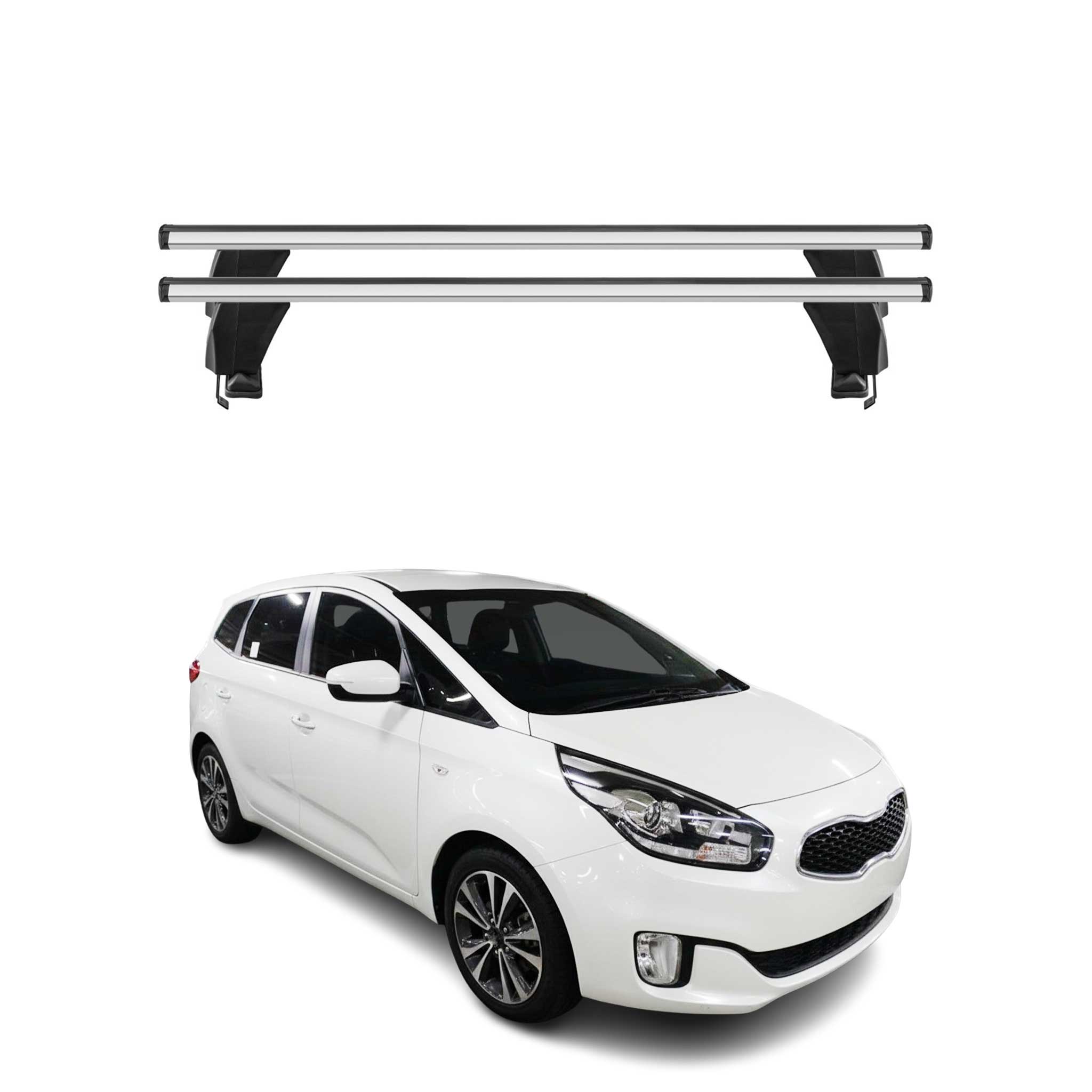 Menabo Dachträger Grundtäger für Kia Carens 2013-2021 50kg Alu Silber 2 tlg