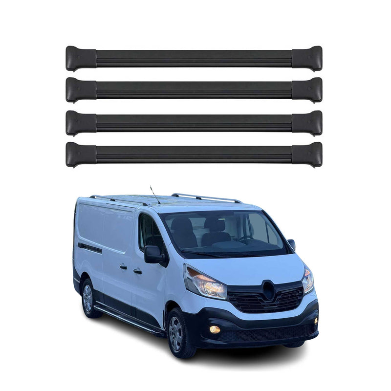 Dachträger Grundtäger für Renault Trafic 2014-2025 75kg Aluminium Schwarz 4 tlg