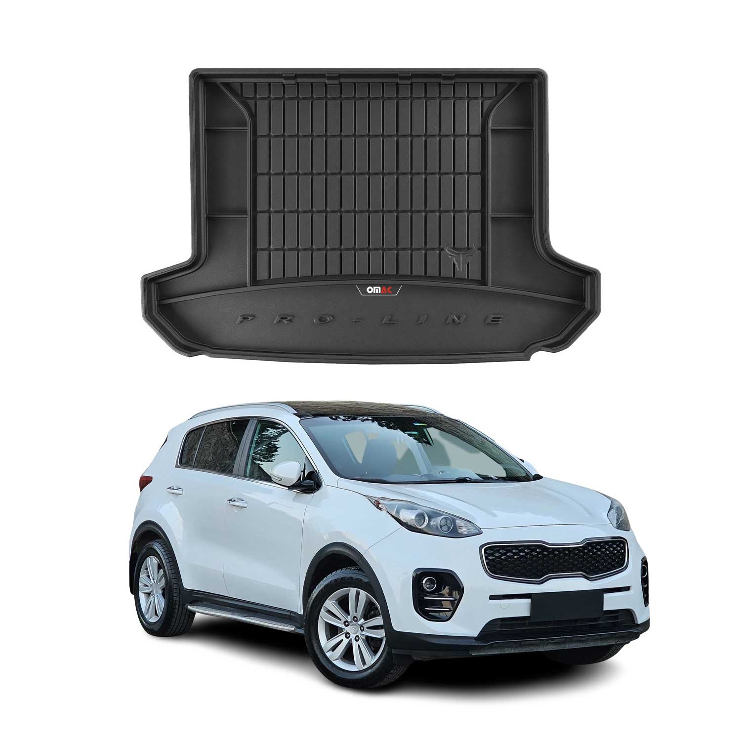 OMAC Gummi Kofferraumwanne für Kia Sportage 2015-2020 TPE Laderaumwanne Schwarz