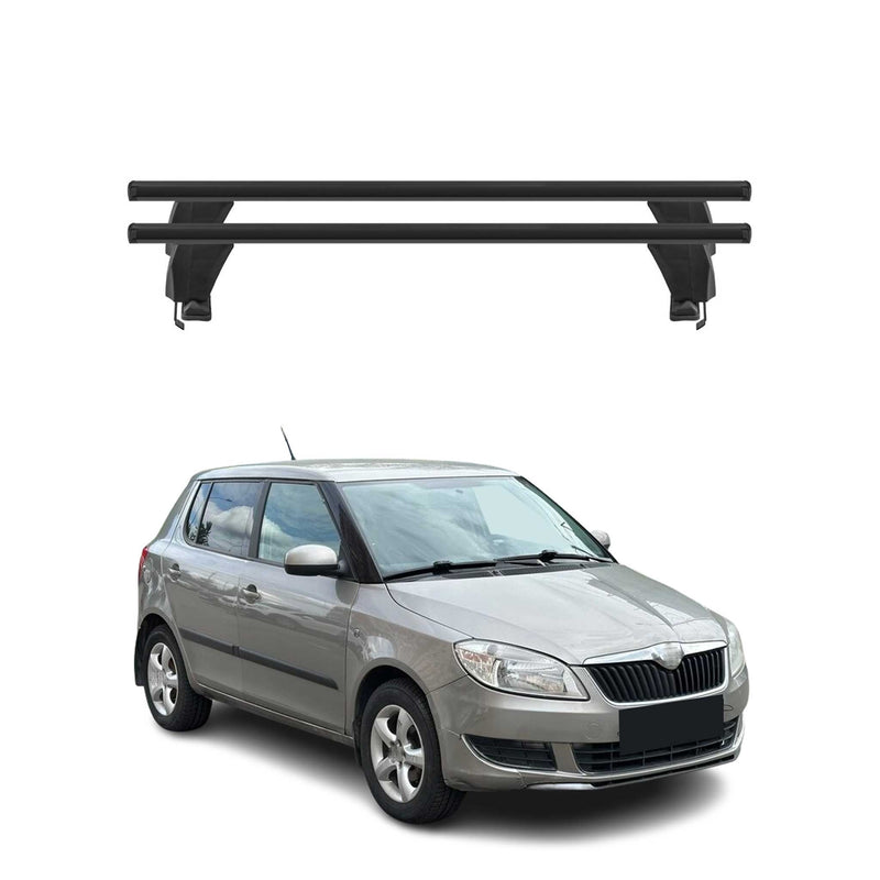 Menabo Dachträger Grundtäger für Skoda Fabia mk2 2007-2014 50kg Alu Schwarz 2x