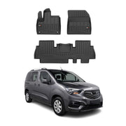 OMAC Gummi Fußmatten für Opel Combo 2018-2024 Premium TPE Automatten Schwarz 3x