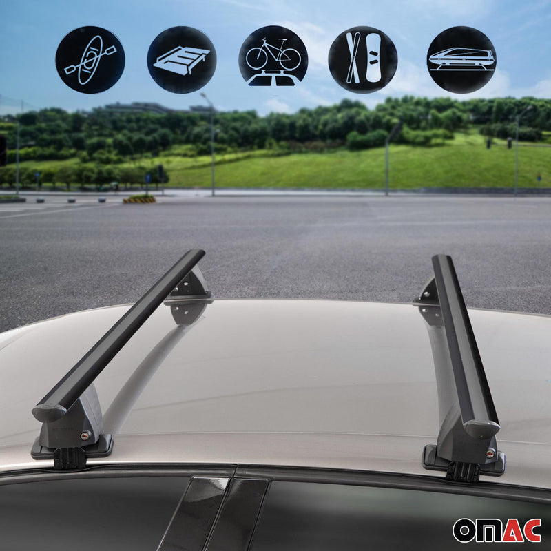 Menabo Dachträger Grundtäger für Ford Mondeo mk5 2014-2022 ABE Alu Schwarz 2x