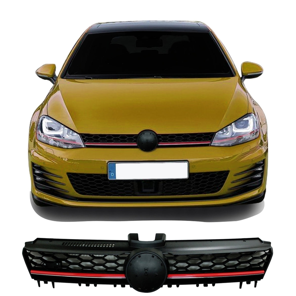 JOM Kühlergrill Kühlergitter für VW Golf 7 2012- 2017 mit ABE ABS Schwarz