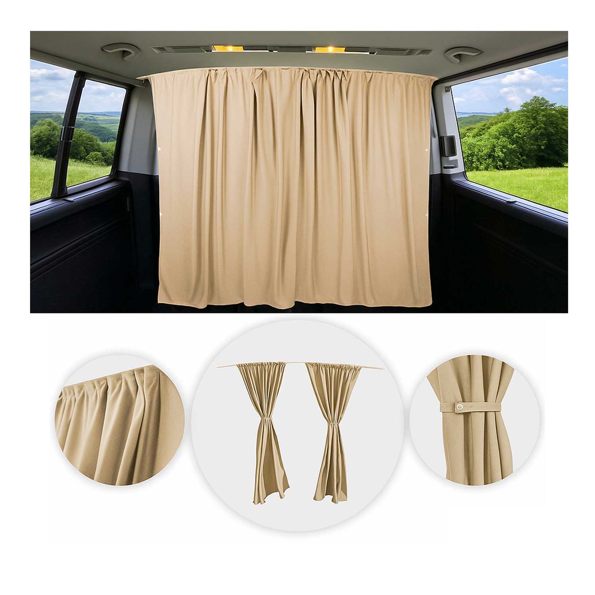 Maß Gardinen für VW Crafter H2 Fahrerhaus Abtrennung Sonnenschutz Beige