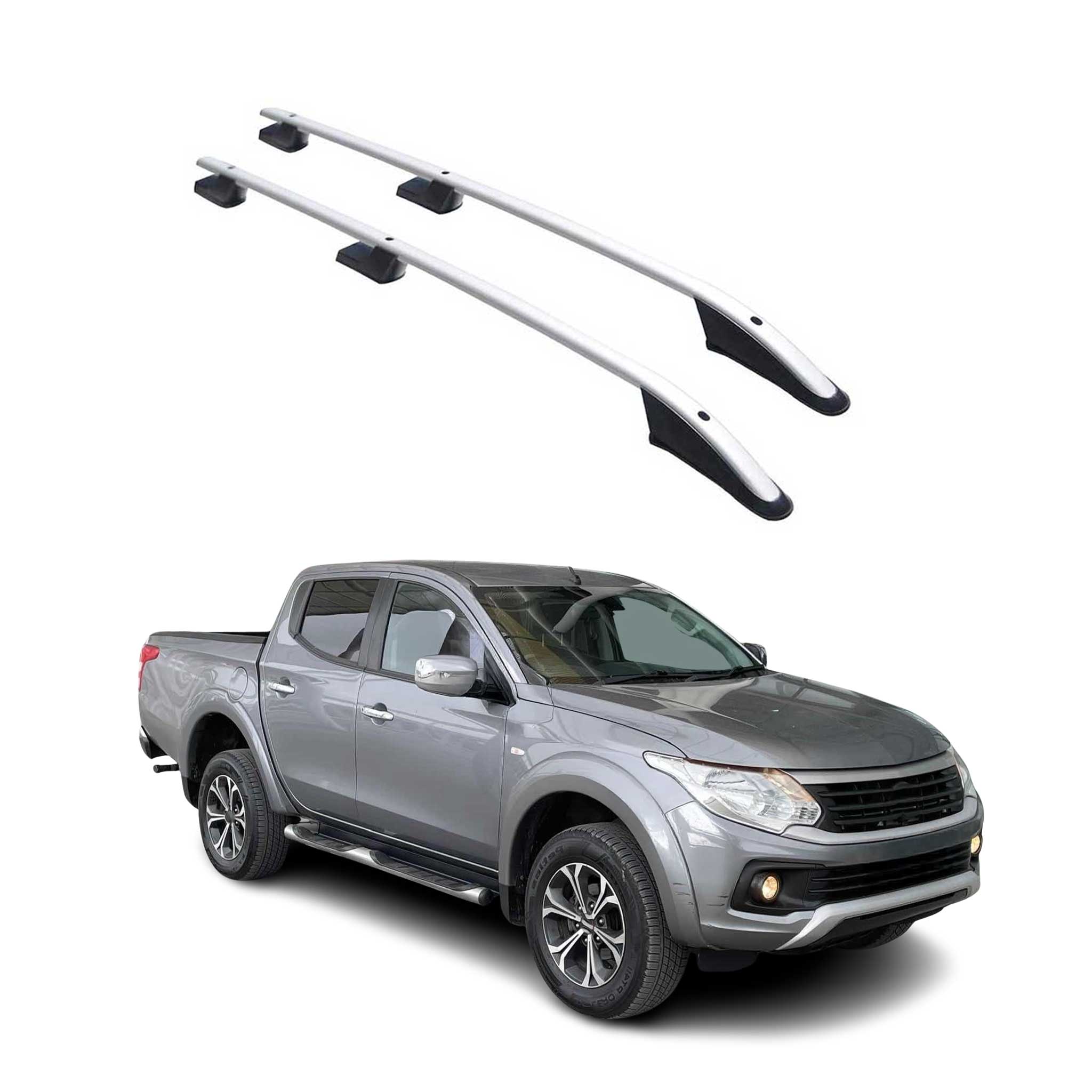 Aluminium Dachreling Querträger für Fiat Fullback 2016-2024 Silber 2x
